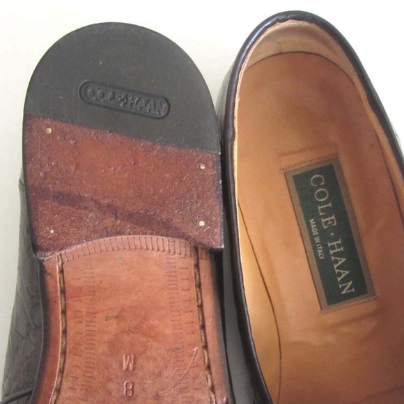 COLE HAAN Genuine Crocodile penny loafers 8 Italy